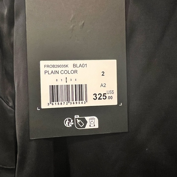 THE KOOPLES Black Midi Slip Dress with Ruffles womens size Medium/6 NWT - Picture 8 of 12